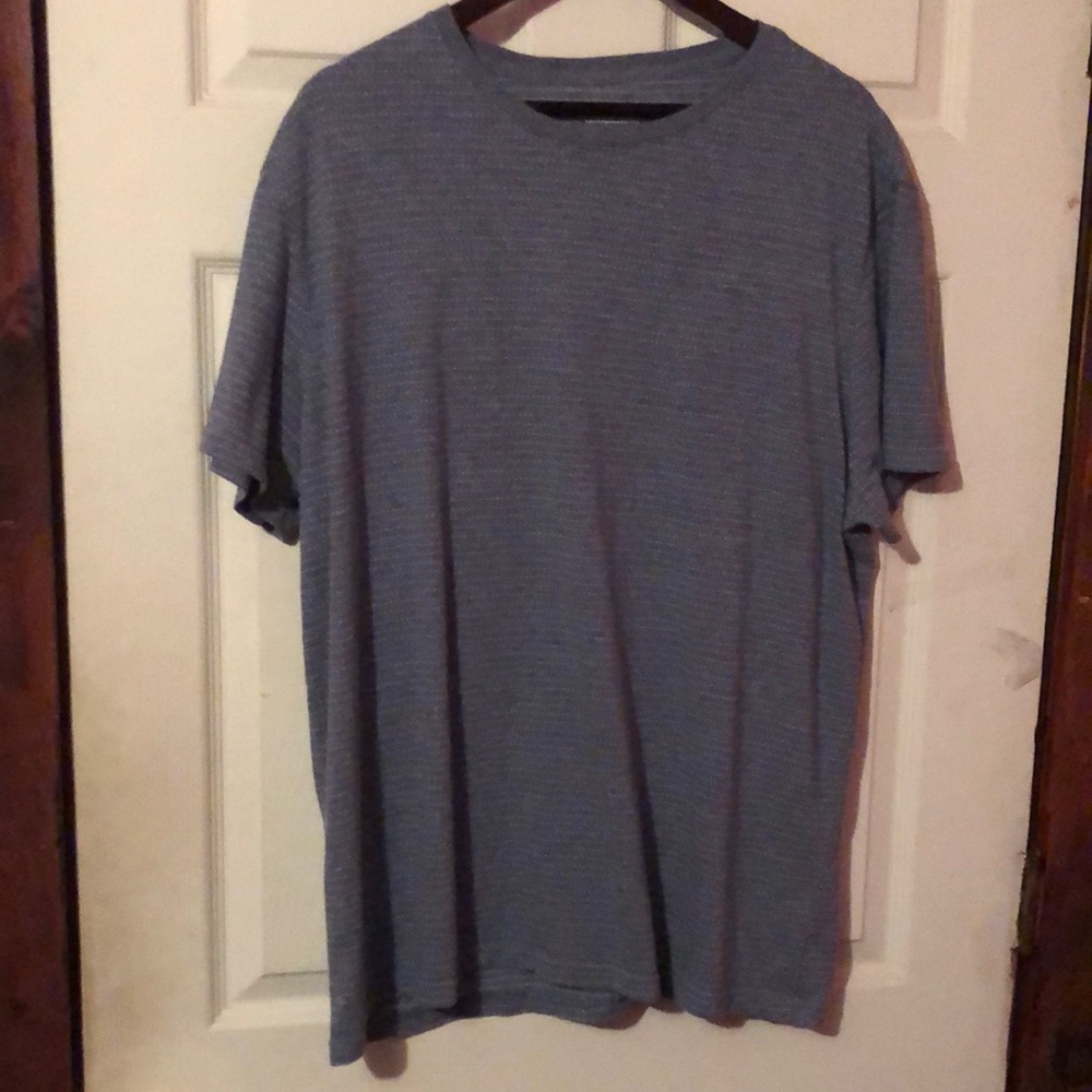 Goodfellow & Co. Light Blue & White Striped Standard Fit T-Shirt Mens XXL 2XL